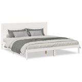 Extra Long Bed Frame without Mattress White 200x220 cm Solid Wood 3309292
