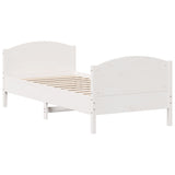 Bed Frame without Mattress White 100x200 cm Solid Wood Pine 842563