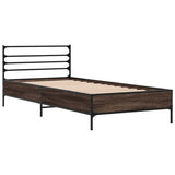 Bed Frame Brown Oak Engineered wood, Metal Single Modern 845591