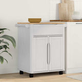 Kitchen Trolley FLORO White 72.5 x 45 x 80 cm Solid Pine Wood 42011250