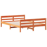 Bed Frame without Mattress Wax Brown 120x200 cm Solid Wood Pine 842793