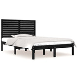 Bed Frame without Mattress Black 140x190 cm Solid Wood 3104592