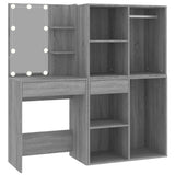 LED Dressing Table with Cabinets Grey Sonoma Engineered Wood 3120189