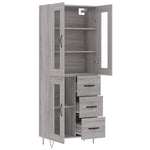 Highboard Grey Sonoma 69.5x34x180 cm Engineered Wood 3198631