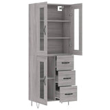 Highboard Grey Sonoma 69.5x34x180 cm Engineered Wood 3198631