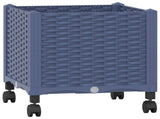 Garden Planter with Wheels Blue Grey 40 x 40 x 48 cm PP 3422911