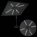 Garden Parasol with LED Lights and Base 200 x 300 cm Polyester 42036242
