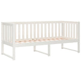 Day Bed without Mattress White 75x190 cm Small Single Solid Wood Pine 820892