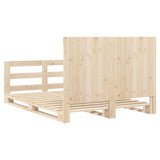 Bed Frame without Mattress with Headboard 140x200 cm Solid Wood 3281576