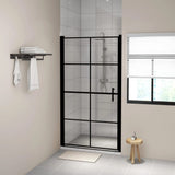 Shower Doors Tempered Glass 100x178 cm Black 148892