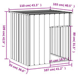 Dog House with Roof Light Grey 110x103x109 cm Galvanised Steel 172356