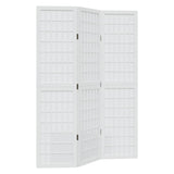 Room Divider 3 Panels White Solid Wood Paulownia 358781