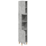 Bathroom Cabinet Concrete Grey 30x30x190 cm Engineered Wood 857101