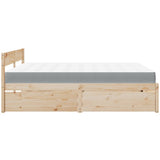 Bed with Drawers and Mattress 200x200 cm Solid Wood Pine 3281886