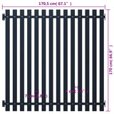 ZNTS Fence Panel Anthracite 170.5x170 cm Powder-coated Steel 146479