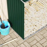 Garden Log Storage Shed Galvanised Steel 330x84x152 cm Green 47083