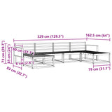 Outdoor Sofa Set 6 pcs Natural Solid Acacia Wood 3382782