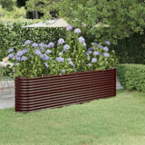 Garden Raised Bed Galvanised Steel 260x40x68 cm Brown 318905