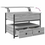 ZNTS Coffee Table Grey Sonoma 70x50x50 cm Engineered Wood and Metal 845384