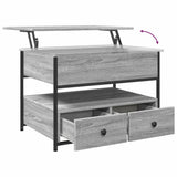 ZNTS Coffee Table Grey Sonoma 70x50x50 cm Engineered Wood and Metal 845384