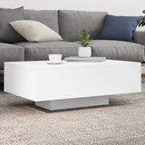 Coffee Table with LED Lights White 85x55x31 cm 836609