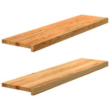 Window Sills 2 pcs Light Brown 100x25x2 cm Solid Wood Oak 4009144