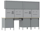 Work Cabinet with Drawer 10 pcs Black Engineered Wood and Steel 3321470
