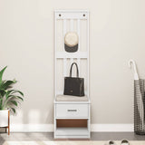 Hall Tree SANDNES White 45x40x159.5 cm Solid Wood Pine 4010483