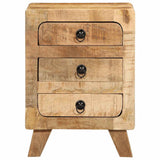 ZNTS Bedside Cabinet 37x32x50 cm Solid Wood Rough Mango 4104515