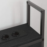 Storage Headboard with Charging Station Black oak 75 cm 859775