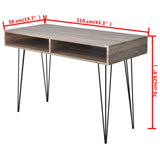 Desk with 2 Compartments Grey 20136