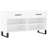 Shoe Bench White 102x35x55 cm Engineered Wood 829764