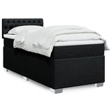 Box Spring Bed with Mattress Black 100x200 cm Fabric 3285808