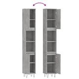 Bathroom Cabinet Concrete Grey 30x30x190 cm Engineered Wood 831536