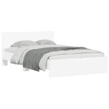 Bed Frame White Engineered wood, Plywood Double Bed Frame 3207616