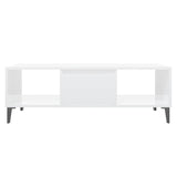 Coffee Table High Gloss White 103.5x60x35 cm Engineered Wood 806028