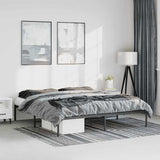 Metal Bed Frame without Mattress Black 183x213cm 350851