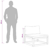 Sectional Middle Sofa with Cushions 100% polyester Solid Acacia 42028304