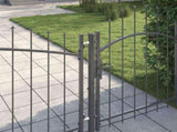Garden Gate with Lock Woerden Grey 125 x 500 cm Steel 42008918