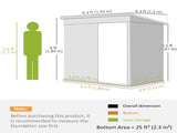 6 x 4ft Metal Garden Storage Shed, Outdoor Tool Storage Shed with Lockable Door and Gloves for T3398P328513