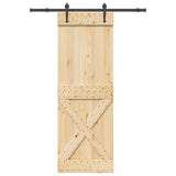 Sliding Door NARVIK Natural and Black 80 x 210 cm 3445384