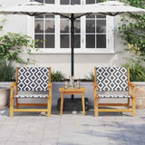 Garden Chairs with Table 3 pcs Black and White 3214436