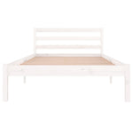 Bed Frame without Mattress Solid Wood Pine 100x200cm White 810421