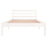 Bed Frame without Mattress Solid Wood Pine 100x200cm White 810421