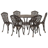 Garden Dining Set 7 pcs Bronze Aluminium 3334712