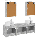 Bathroom Cabinet Set 5 pcs Concrete Grey Engineered Wood 3406434