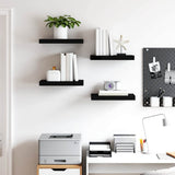 Floating Wall Shelves 4 pcs Black 40x23.5x3.8 cm MDF 323828