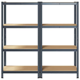 4-Layer Storage Shelves 2 pcs Anthracite Steel&Engineered Wood 4016937