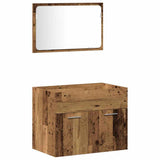 Bathroom Furniture Set with Door 3 pcs Old Wood Engineered Wood 3332495