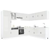 14 Piece Kitchen Cabinet Set Porto Gloss White Engineered Wood 3314993